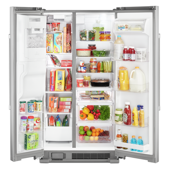 Maytag® 36-Inch Wide Side-by-Side Refrigerator with Exterior Ice and Water Dispenser - 25 Cu. Ft. MSS25C4MGZ