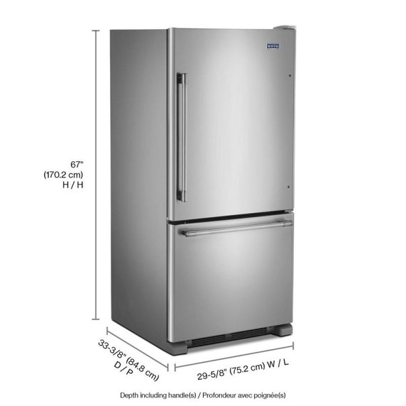 Maytag® 30-inch Bottom Freezer Refrigerator with Freezer Drawer MBR1957FEZ