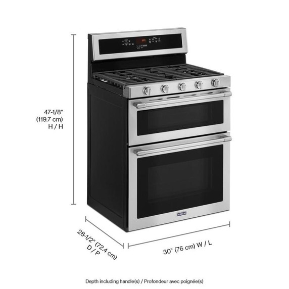 Maytag® 30-INCH WIDE DOUBLE OVEN GAS RANGE WITH TRUE CONVECTION - 6.0 CU. FT. MGT8800FZ