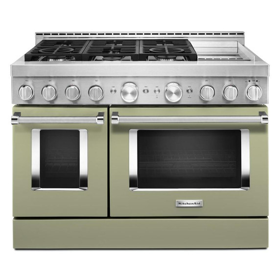KitchenAid® 48'' Smart Commercial-Style Gas Range with Griddle KFGC558JAV