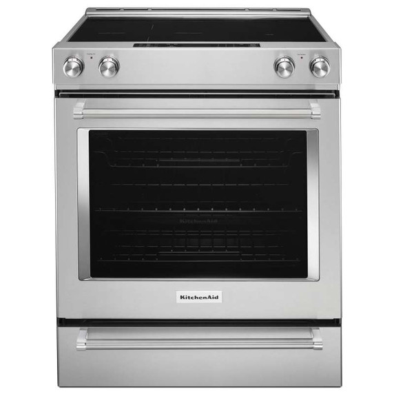 Kitchenaid® 30-Inch 5-Element Electric Convection Slide-In Range with Baking Drawer YKSEB900ESS