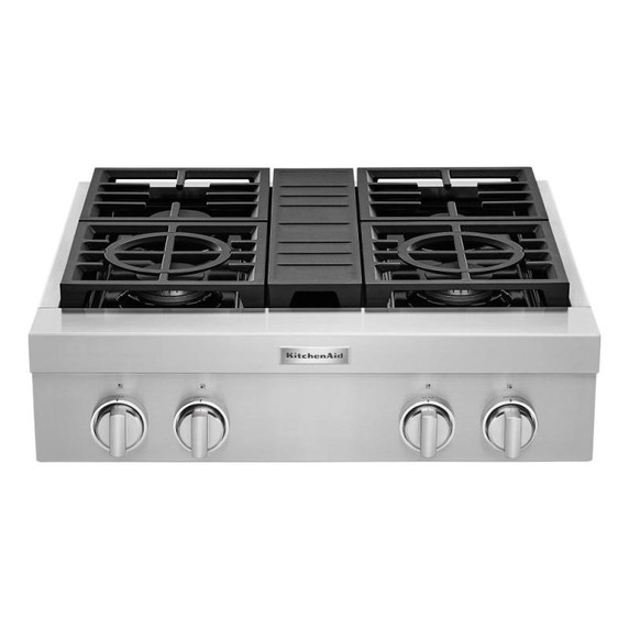 KitchenAid® 30'' 4-Burner Commercial-Style Gas Rangetop KCGC500JSS