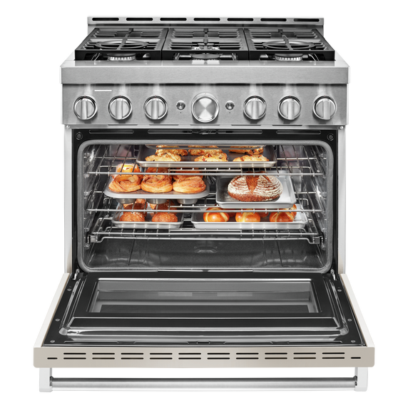 KitchenAid® 36'' Smart Commercial-Style Gas Range with 6 Burners KFGC506JMH