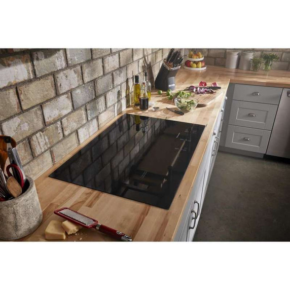Kitchenaid® 30" Electric Cooktop with 5 Elements and Touch-Activated Controls KCES950KBL