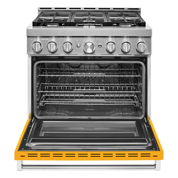 KitchenAid® 36'' Smart Commercial-Style Gas Range with 6 Burners KFGC506JYP