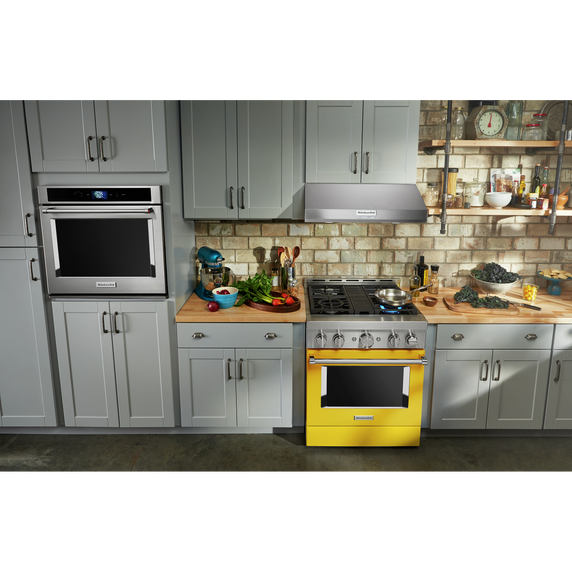 KitchenAid® 30'' Smart Commercial-Style Gas Range with 4 Burners KFGC500JYP