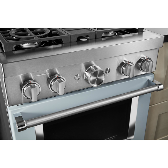 KitchenAid® 30'' Smart Commercial-Style Gas Range with 4 Burners KFGC500JMB