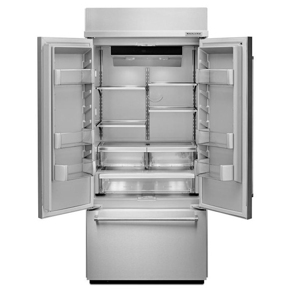 Kitchenaid® 20.8 Cu. Ft. 36" Width Built In Stainless Steel French Door Refrigerator with Platinum Interior Design KBFN506ESS