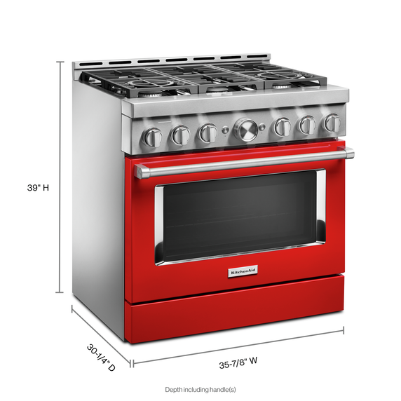 KitchenAid® 36'' Smart Commercial-Style Gas Range with 6 Burners KFGC506JPA