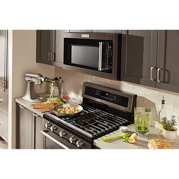 Kitchenaid® 30-Inch 5-Burner Gas Convection Range KFGG500EBS