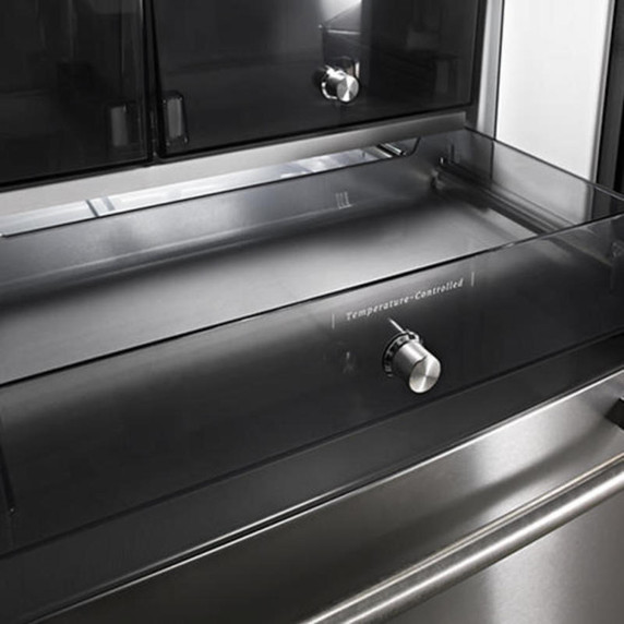 Kitchenaid® 23.8 cu. ft. 36" Counter-Depth French Door Platinum Interior Refrigerator with PrintShield™ Finish KRFC704FPS