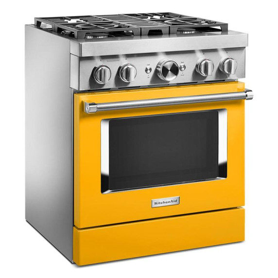 KitchenAid® 30'' Smart Commercial-Style Dual Fuel Range with 4 Burners KFDC500JYP