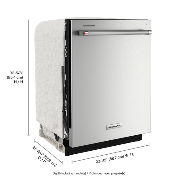 Kitchenaid® 44 dBA Dishwasher in PrintShield™ Finish with FreeFlex™ Third Rack KDTM404KPS