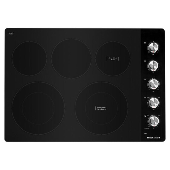 Kitchenaid® 30" Electric Cooktop with 5 Elements and Knob Controls KCES550HSS