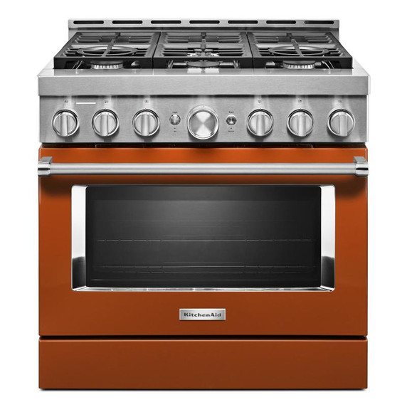 KitchenAid® 36'' Smart Commercial-Style Gas Range with 6 Burners KFGC506JSC KitchenAid® 36'' Smart Commercial-Style Gas Range with 6 Burners KFGC506JSC