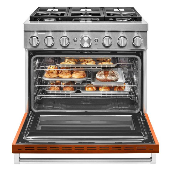 KitchenAid® 36'' Smart Commercial-Style Dual Fuel Range with 6 Burners KFDC506JSC