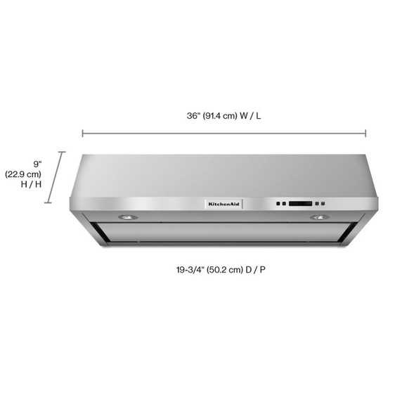 Kitchenaid® 36" Under-the-Cabinet 3-Speed Canopy Hood KVUB606DSS