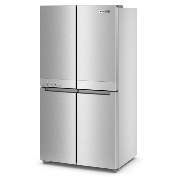 Kitchenaid® 19.4 cu. ft. 36-inch wide Counter-Depth 4-Door Refrigerator with PrintShield™ Finish KRQC506MPS