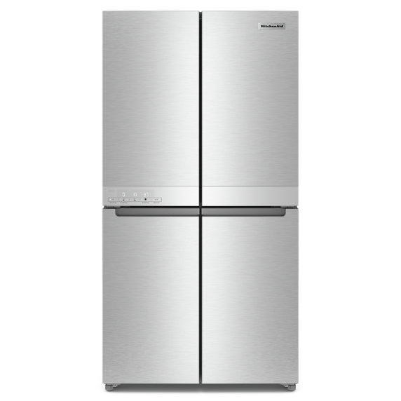 Kitchenaid® 19.4 cu. ft. 36-inch wide Counter-Depth 4-Door Refrigerator with PrintShield™ Finish KRQC506MPS