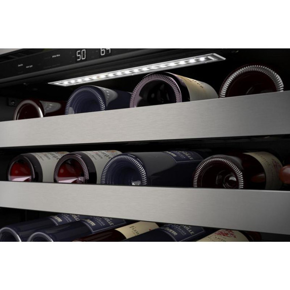 Kitchenaid® 24" Undercounter Wine Cellar with Glass Door and Metal-Front Racks KUWR314KSS