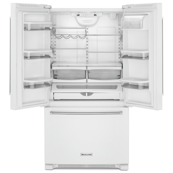 Kitchenaid® 20 cu. ft. 36-Inch Width Counter-Depth French Door Refrigerator with Interior Dispense KRFC300EWH