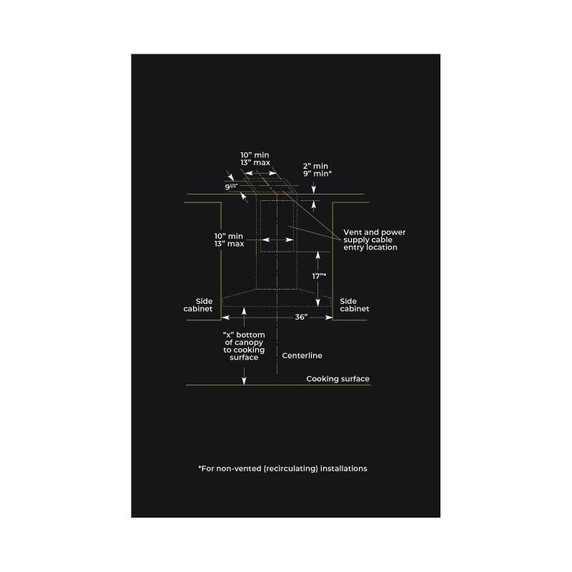 Jennair® Lustre Stainless 36" Pyramid Style Canopy Wall Hood JXW8536HS