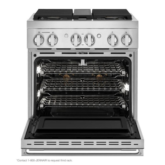 Jennair® 30" NOIR™ Gas Professional-Style Range JGRP430HM