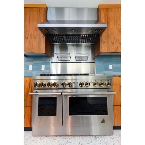 Jennair® 48" RISE™ Dual-Fuel Professional-Style Range with Chrome-Infused Griddle JDRP548HL