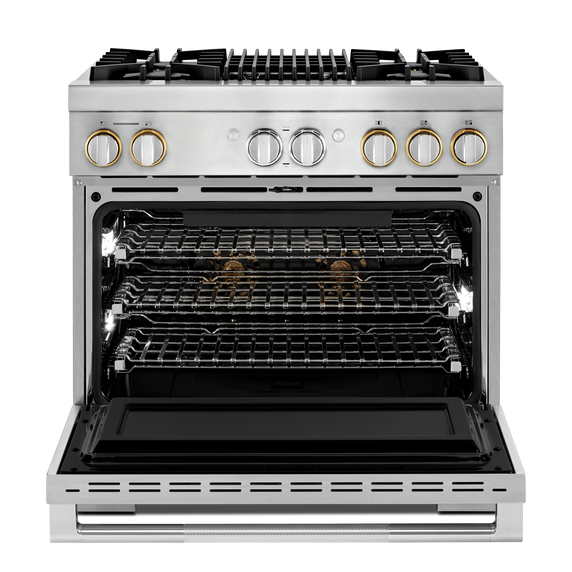 Jennair® RISE™ 36 Dual-Fuel Professional Range with Gas Grill JDRP636HL