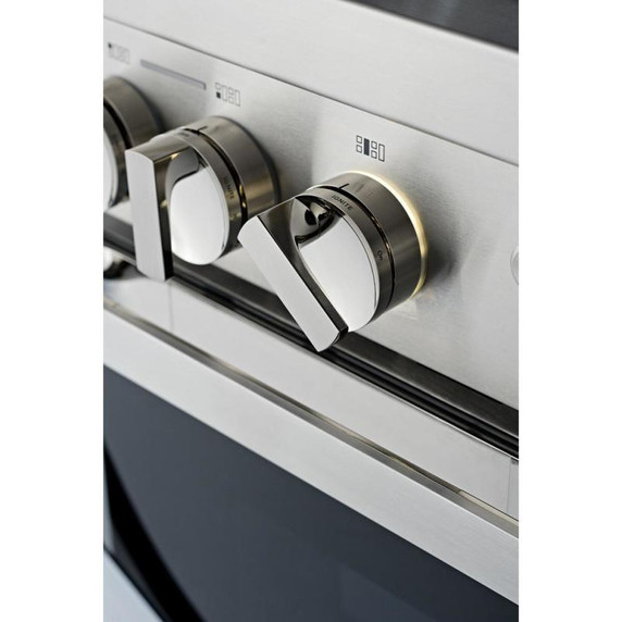 Jennair® NOIR™ 48" Dual-Fuel Professional Range with Chrome-Infused Griddle and Gas Grill JDRP748HM