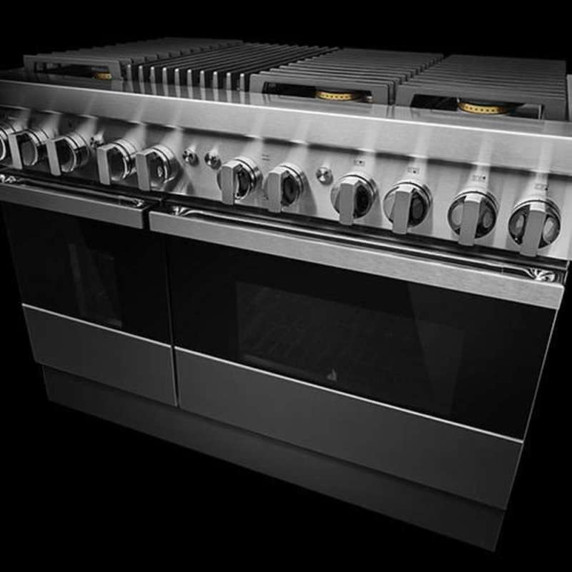 Jennair® NOIR™ 48" Dual-Fuel Professional Range with Gas Grill JDRP648HM