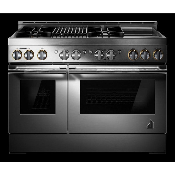 Jennair® 48" RISE™ Gas Professional-Style Range with Chrome-Infused Griddle and Infrared Grill JGRP748HL
