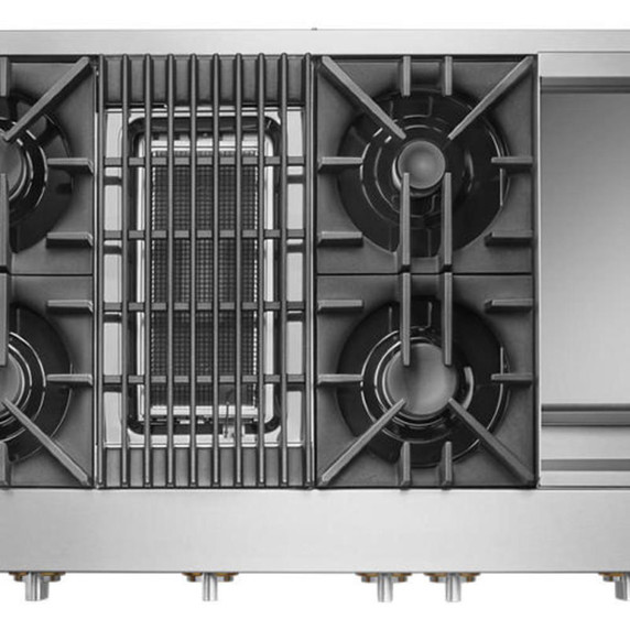 Jennair® 48" RISE™ Gas Professional-Style Range with Chrome-Infused Griddle and Infrared Grill JGRP748HL