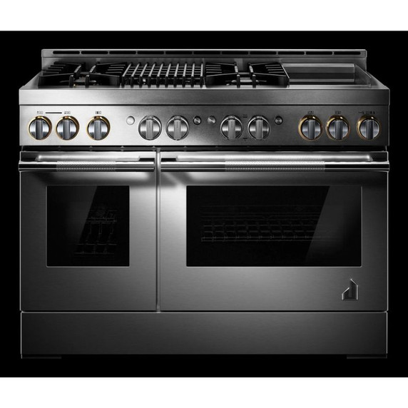 Jennair® 48" RISE™ Gas Professional-Style Range with Chrome-Infused Griddle and Infrared Grill JGRP748HL