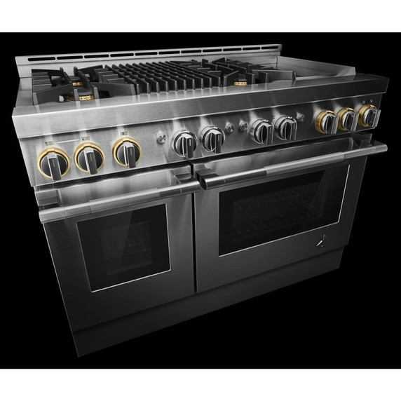 Jennair® 48" RISE™ Gas Professional-Style Range with Chrome-Infused Griddle and Infrared Grill JGRP748HL