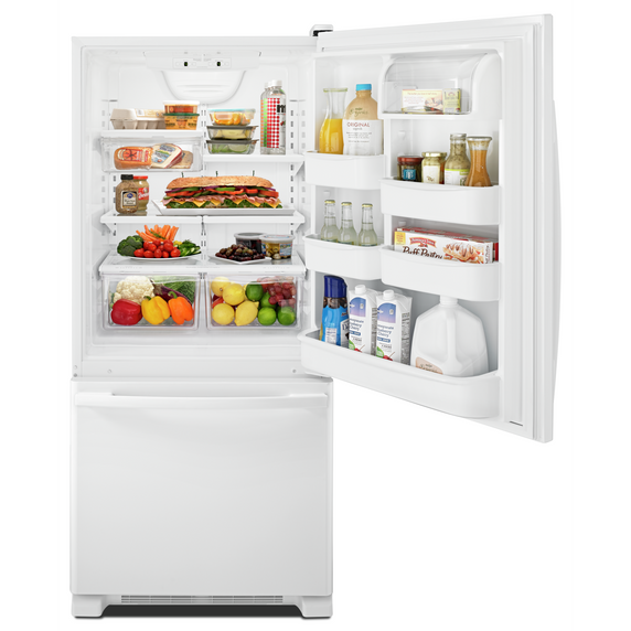 Amana® 29-inch Wide Bottom-Freezer Refrigerator with EasyFreezer™ Pull-Out Drawer -- 18 cu. ft. Capacity ABB1924BRW