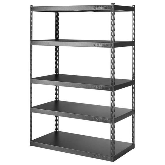 Gladiator® 48" (121.9 cm) Wide EZ Connect Rack with Five 24" (61 cm) Deep Shelves YGRK485XGG Gladiator® 48" (121.9 cm) Wide EZ Connect Rack with Five 24" (61 cm) Deep Shelves YGRK485XGG