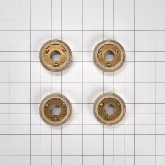 Set of 4 Range Brass Knob Bezels, Oven W11323068 Set of 4 Range Brass Knob Bezels, Oven W11323068