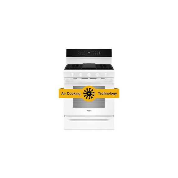 Whirlpool® 30-inch Smart Gas Range with True Convection, Steam/Self Cleaning, Rapid Preheat 5.3 CuFt Capacity WFGS7530RW