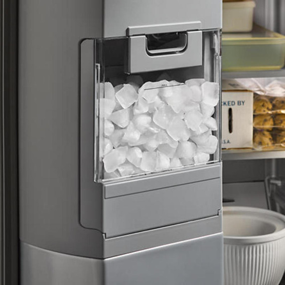 Kitchenaid® 20.8 Cu. Ft. Counter-Depth Side-by-Side Refrigerator with Exterior Ice and Water Dispenser in PrintShield™ Finish KRSC536RPS