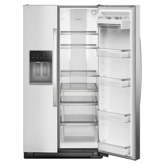 Whirlpool® 36-inch Full Depth Side-by-Side Refrigerator with Prep &amp; Store Bins WRSF6536RZ