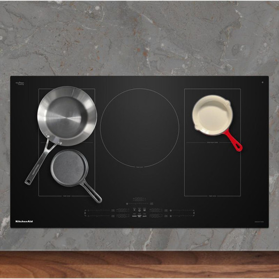 Kitchenaid® 36" Temp Cook™ Induction Cooktop with 5 Cooking Zones KCIT736SBL