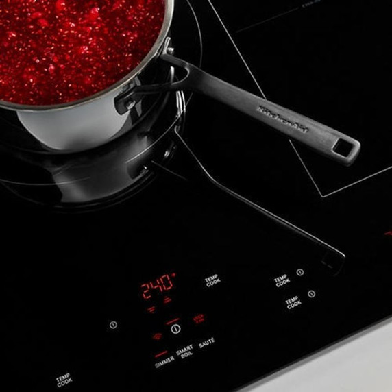 Kitchenaid® 30" Temp Cook™ Induction Cooktop with 5 Cooking Zones KCIT730SBL