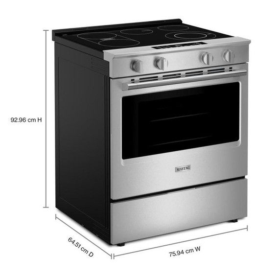 Maytag® 30-Inch Wide Slide-In Electric Range with Grill Mode and No Preheat Air Fry - 5.3 Cu. Ft. YMSES7030SZ