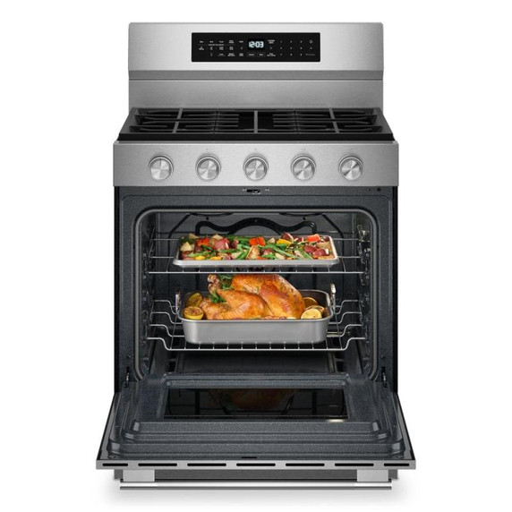 Kitchenaid® 5.0 Cu. Ft. Smart Freestanding Gas Range with Convection Cooking Modes KFGS530SPS