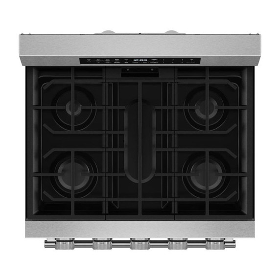Kitchenaid® 5.0 Cu. Ft. Smart Freestanding Gas Range with Convection Cooking Modes KFGS530SPS