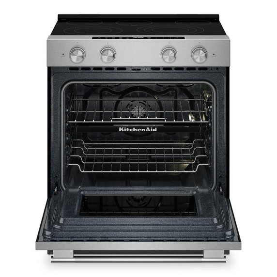 Kitchenaid® 5.3 Cu. Ft. Slide-in Electric Range with Two Even-Heat™ Hyper Elements and Convection Cooking Modes YKSES530SPS