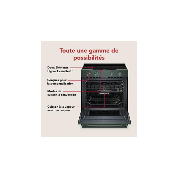 Kitchenaid® 5.3 Cu. Ft. Slide-in Electric Range with Two Even-Heat™ Hyper Elements and Convection Cooking Modes YKSES530SJP