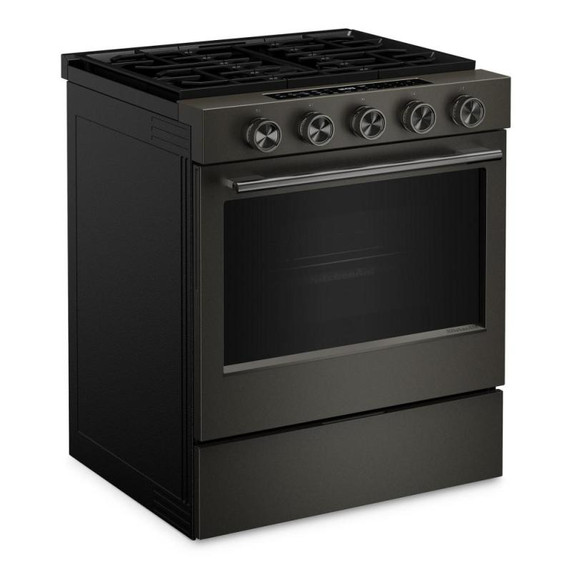 Kitchenaid® 5.0 Cu. Ft. Smart Slide-in Gas Range with Convection Cooking Modes and 2-in-1 Burner KSGS530SBE