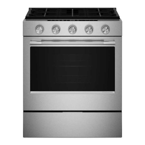 Kitchenaid® 5.0 Cu. Ft. Smart Slide-in Gas Range with Convection Cooking Modes KSGS330SPS